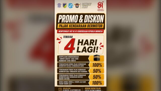 Diskon Pajak Kendaraan Samsat Palu
